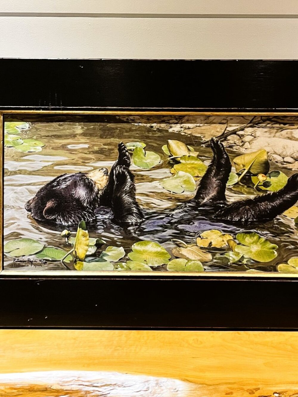 Limited Edition Stretched Canvas 18/180 framed rustic distressed frame Bear